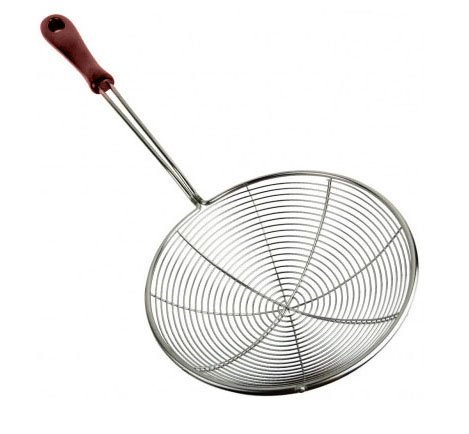 Shradha Trading Stainless Steel Strainer, Stainless Steel Skimmer, Stainless Steel Spider Strainer, Skimmer Ladle,Wire Skimmer with Spiral Mesh,Professional Grade Handle Skimmer, Kitchen Skimmer