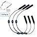 Adjustable Eyeglass Strap (3 Pack Wave Style) - No Tail Sunglass Strap - Eyewear String Holder - With Bonus Glasses Cleaning Cloth - 3 Pack