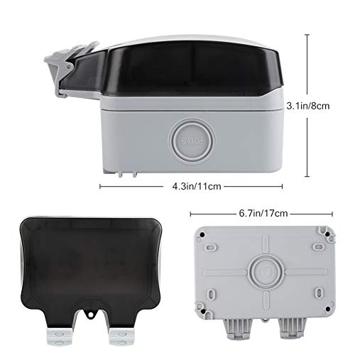 Außensteckdose IP66 Wetterfest, Gartensteckdose Aufputz Schutzkontakt für Feuchtraum Garten den Aussenbereich, Outdoor… – Bild 8