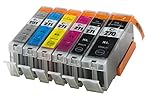 6 Pack Compatible W/Gray Sherman Ink Cartridge Replacement for Canon PGI-270XL CLI-271XL High Yield (1 Black, 1 Cyan,1 Magenta,1 Yellow,1 Big Black,1 Grey) Printer Pixma MG7720 Cli 271 Pgi 270 XL