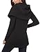 DJT Sweatshirt for Women, Women's Long Sleeve Hoodie Wrap Asymmetric Hem Tunic Tops Blouse Black L