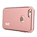 iPhone 6S Plus Case Pandawell™ Shockproof Hybrid High Impact Hard Plastic+Soft Silicon Rubber Armor Defender Case Cover for Apple iPhone 6S Plus / 6 Plus 5.5 inch - All Rose Gold