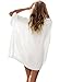 Bywen Womens Loose Fit Lace Swimwear Cover-Ups L-XXL White