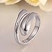 18k Platinum-Plated Minimalist Waterdrop Open Ring Thumb Wrap Finger Band Adjustable Eternity Promise Engagement Wedding Statement Rings Simple Jewelry for Women
