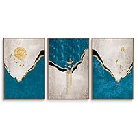 3 Piece Framed Canvas Wall Art Abstract Mountain Canvas Prints Home Artwork Decoration for Living Room,Bedroom - 16