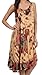 Sakkas 217 Tie Dye Butterfly Tank Sheath Caftan Mid Length Cotton Dress - Beige/One Size