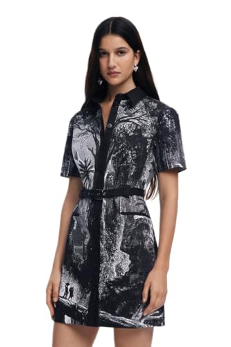 Desigual Women's Dress Designed By Mr. Christian Lacroix Black at Amazon