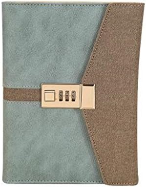 Zewik Privacy Journal Combination Lock A Refillable, Durable PU Leather Combination Lock Diary-Blue