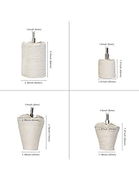 TONGTU   Rueda de pulido para taladro, 8 unidades, franela blanca, polipiel, cono, columna, seta y T con mango de 1 4 para manifolio, aluminio, acero inoxidable, cromo, etc.