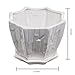 MyGift Abstract Design White Ceramic Succulent Plant Container/Cactus Flower Planter Pot with Attached Saucer