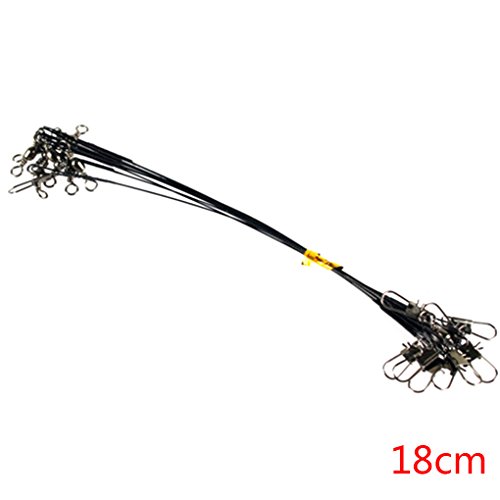 Vokmon 10pcs Angeln Stahlvorfächer Edelstahl-umsponnener Trace-Stahldraht-Spinning Führer Rigs Stahldraht Angelschnur – Bild 3