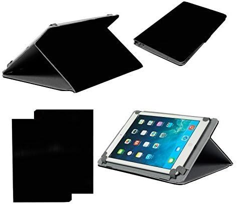 Neotechs® Black Stylish Folio Leather Carry Case Cover Sleeve Stand for Apple iPad 9.7" Samsung Galaxy Tab A, Amazon Fire HD 10