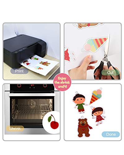 Auihiay 25 Sheets White Printable Shrink Plastic Sheets, Shrink Films ...