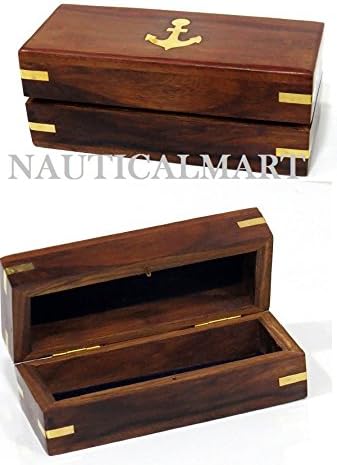 Amazon Com Nauticalmart Set Of 2 Wooden Jewelry Box Storage Box