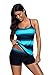 Women's Bikini and Boardshort │Strappy Hollow-Out Back Tankini Swimsuits for Women │Two Pieces Bathing Suits Sports Swimwear