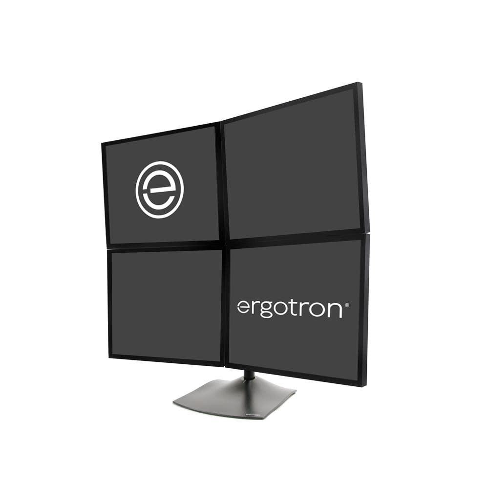 Ergotron DS100 Quad-Monitor Desk Stand - Stand for quad flat panel - aluminium, steel - black - screen size: up to 24" — image 1