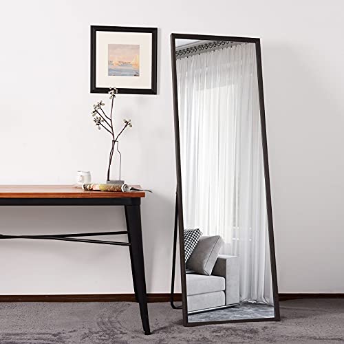 Miroland Full Length Mirror, Wood Frame Floor Mirror 65"x22", Wall
