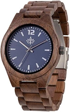 Wooden Watch for Men - Watch and Strap Made of Wood. Large Easy to Read Face. Japanese Quartz Movement. Casual and Sporty with Credit Card Holder in a Stylish Gift Box. by Wood Stadium