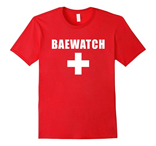 Lifeguard Bae Watch Baewatch Red White Official Swim Shirt