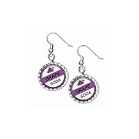 A2ZPlusmore Grape SODA - UP Movie Inspired Flat Botlte Cap Earrings Silver Color AMZN78