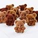 Factory Direct Craft Package of 24 Sitting Assorted Brown Flocked Miniature Bears - Tiny Bear Shaped Figurines (Size: 1 inch)