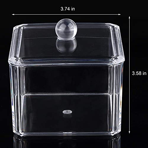 LoveBB Square Qtips Holder Dispenser Containers for Cotton Ball, Cotton