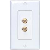 Wired Home WP-2F Cable TV Wallplate Double F Connector White
