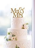 [USA-SALES] Mr and Mrs Sign, Bride And Groom Cake Topper Gold, Wedding Decorations, by Usa-Sales Seller