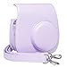 Blummy PU Leather Camera Case Compatible with Fujifilm Instax Mini 11/ Mini 9/ Mini 8 Instant Camera with Adjustable Strap and Pocket (Grape)