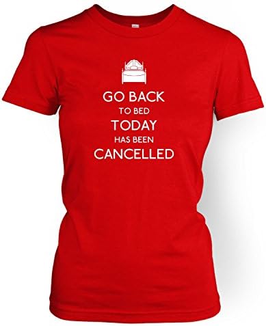 Go Back To Bed Womens T-shirt - Red X Large (UK Size 14)