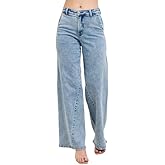 Judy Blue Women's High Waist Wide Leg Jeans with Skewed Inseam Plus Size