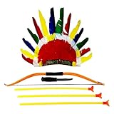 American Indian Dress Up Headdress Costume Accessories for Kids 6-Piece Bundle