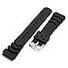 PerFit® Rubber Watch Band + Spring Bars for Seiko SKX Z-22 4FY8JZ Diver Strap, Curve Vent, Black, 22mm