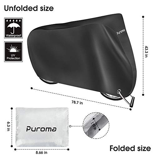 Puroma Bike Cover, 210D Outdoor Waterproof Bicycle Covers Rain Sun UV