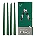 Light In The Dark Holiday Green Taper Candles - Set of 14 Dripless Candles - 12 inch Tall, 3/4 inch Thick - 10 Hour Clean Burning