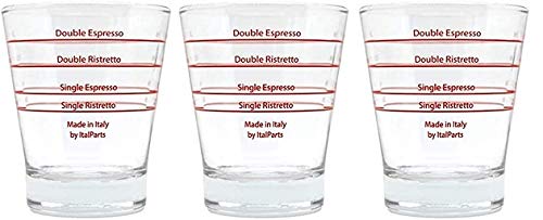 VIA CREMA Espresso Shot Glass (3 Pieces) Coffee Shot Glass Cups Espresso Measuring Shot Glass Coffee Shot
