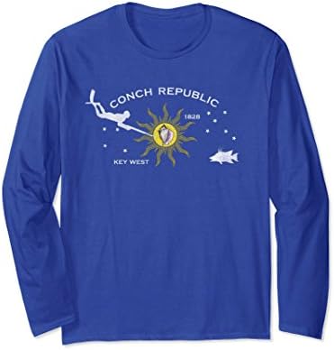 Unisex Key West Florida Spearfishing Long Sleeve, Freedive T Shirt XL: Royal Blue