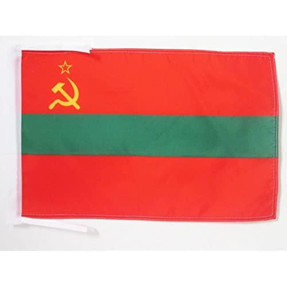 AZ FLAG - Transnistria Flag - 18'' x 12'' - 100% Polyester Trans-Dniestr - Transdniestria Small Banner with Two Cords - Fade Resistant - Vivid Colors - 18x12 in - 45x30 Cm — image 1