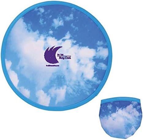 Cool Woman Fan - Blue cloud folding fan, small when folded, 3 in one pack