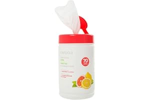 PURDOUX 100% Cotton CPAP Mask Wet Wipes with Grapefruit Lemon Scent, 70 Wipes