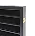 Military Challenge Coin Display Case Cabinet Rack Shadow Box Wood, (COIN46-BL)