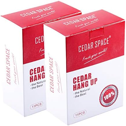 Cedar Hang Ups Cedar Packs for Closet Storage, 100% Nature Aromatic Red Ceder Blocks (2 Packs Cedar Hang Ups 11 Pcs)