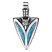 Wolf Necklace for Men or Women - Cool Arrowhead Steel Pendant Amulet - Simulated Turquoise - 18 Inch