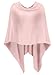 DJT Womens Solid Knit Short Asymmetric Wrap Poncho Topper Pink