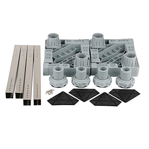 YOMYM Universal Mobile Base with 4 Strong Feet Multi-Functional Adjustable Base for Adjustable Dryer, Washing Machine and Refrigerator