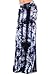 VIVICASTLE Women's Colorful Tie Dye Acid Washed High Waist Foldover Maxi Skirt (X-Large, C6, navy)