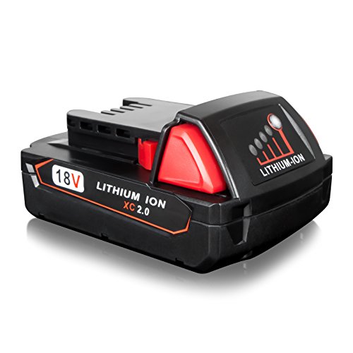 FLAGPOWER Cordless Tools Replacement Battery 18V 2.0Ah Li-ion for Milwaukee M18 XC 48-11-1815 48-11-1820