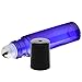 Rioa 10ml(1/3oz) Roll on Glass Bottle- Set of 6 for Essential Oil - Empty Aromatherapy Essential Oils, Perfume Bottles - Refillable Slim with Metal Ball and Black Plastic Lid