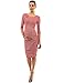 PattyBoutik Mama Striped Elbow Sleeve Maternity Dress (Red and White M)
