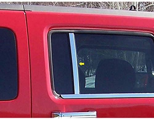 Elite Auto Chrome Stainless Steel Rear Door Pillar Posts fits Hummer H3 2006-2009
